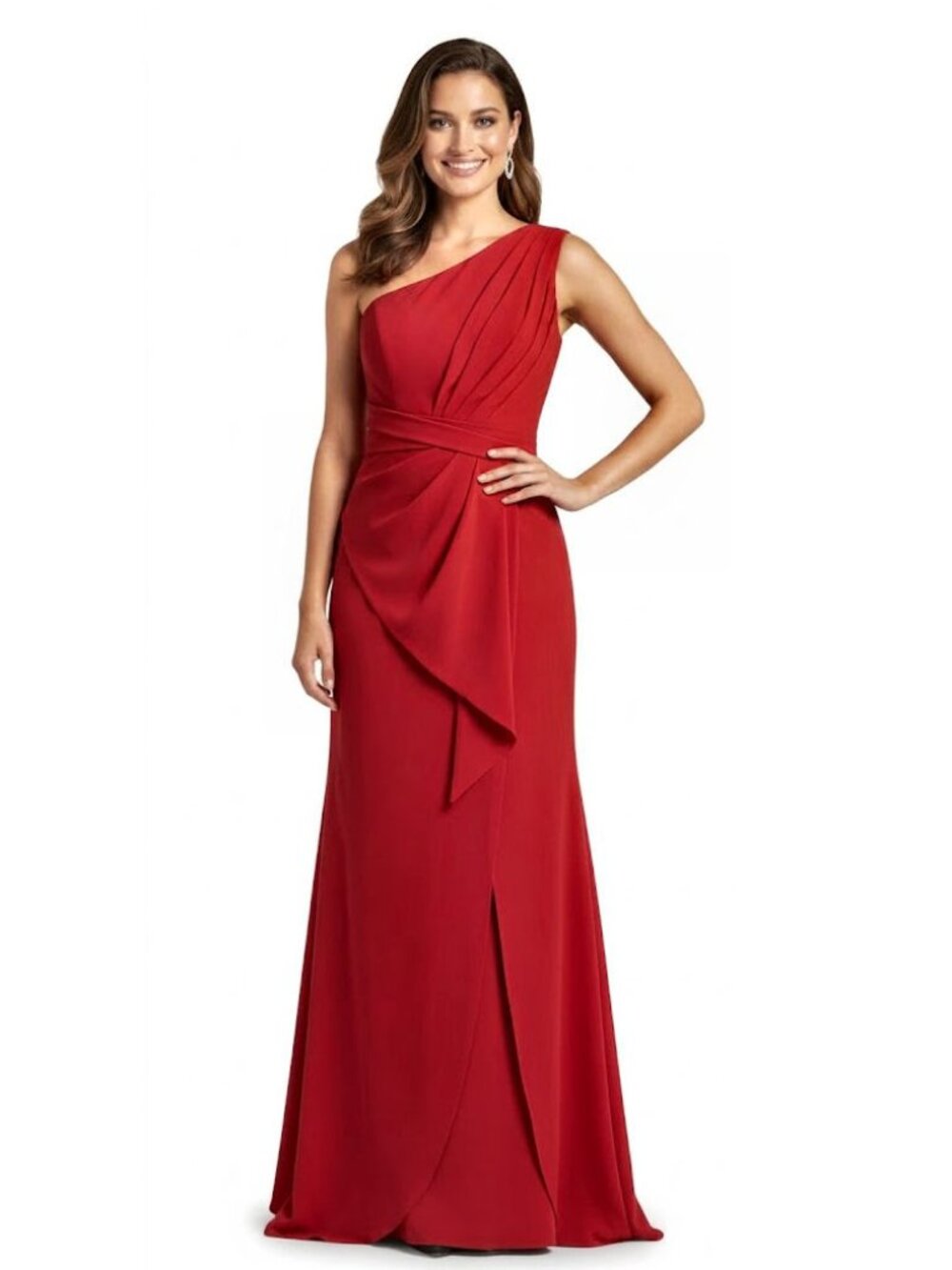 Eliza J Red One-Shoulder Formal Gown, Red, Womens Size 4